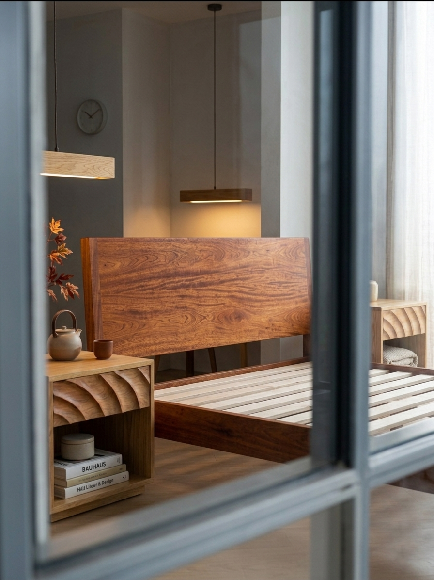African Mahogany Platform Bed - Joint Detail